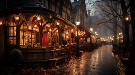 Fototapeta premium Weihnachtsmarkt in München bei Nacht