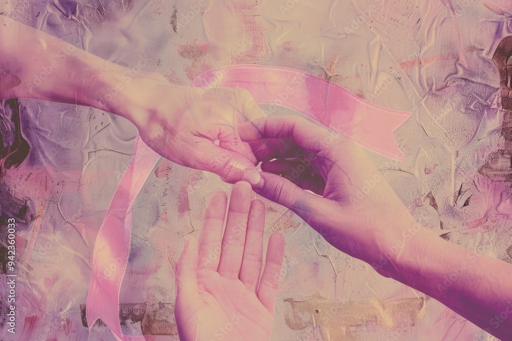 Poster A close-up image of two hands gently touching each other