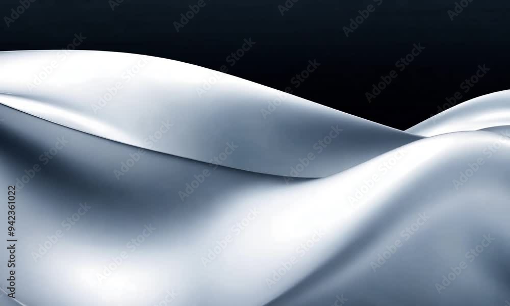 Poster dynamic waves of silver and gray dance gracefully, creating a mesmerizing display of light and shado