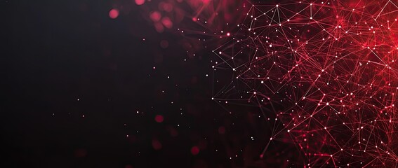 Abstract Red and Black Digital Network Background