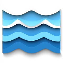 Abstract Blue and White Waves Pattern