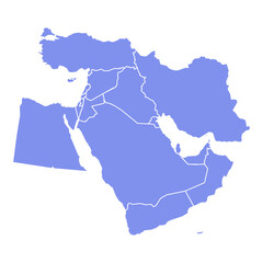 middle east countries regional map