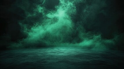 Green Smoke and Fog Background