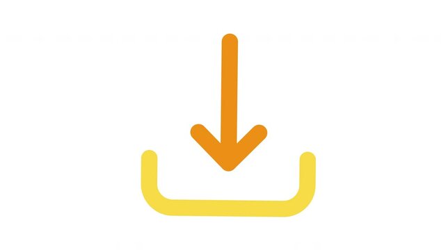 Yellow box with orange downward arrow, ideal for indicating a decrease or decline in statistics, financial reports, or presentation slides design