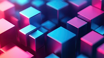 Abstract background with isometric 3D cubes, symbolizing futuristic business technology and innovation in a modern world.