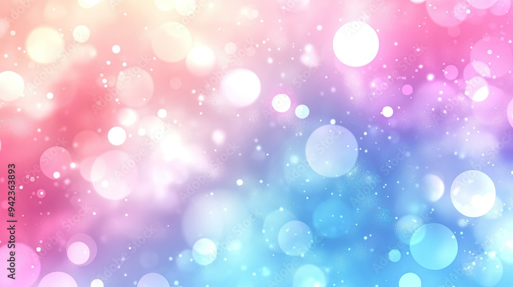 Poster abstract vector illustration of pastel tones with smooth bokeh lights, creating a soft and elegant b