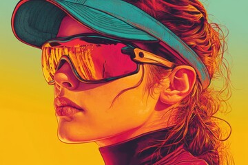 Vibrant Portrait of a Stylish Female Athlete