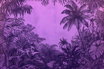 Obraz premium Vibrant Jungle Scene with Purple Background