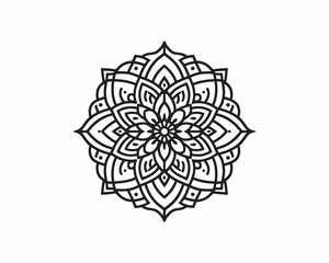 mandala with floral ornament vector icon logo design