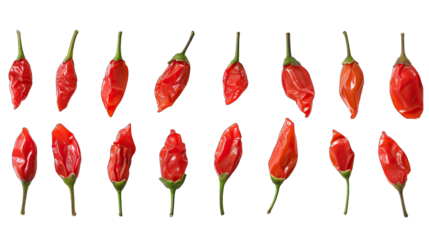 collection of Chinese wolfberries, red dried goji berries isolate on Transparency Background