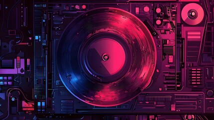 Fototapeta premium Futuristic Record Player.