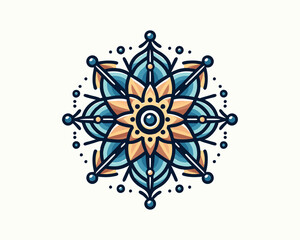 Colorful mandala ornament vector icon logo design