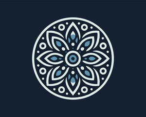 Colorful mandala ornament vector icon logo design
