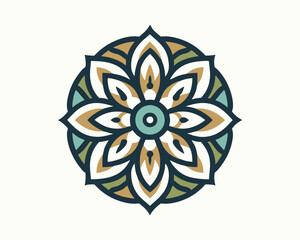 Colorful mandala ornament vector icon logo design
