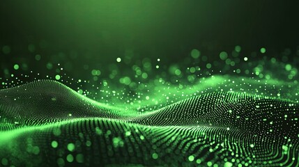 Abstract Green Particle Wave