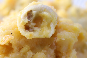 meal details. food background. capeletti prepared for meal.