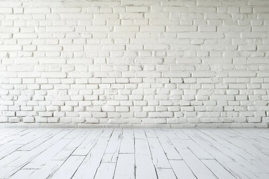 A white brick wall is a perfect photographic backdrop, enhancing artistic settings with a minimalistic aesthetic that complements various artistic themes and modern contemporary styles