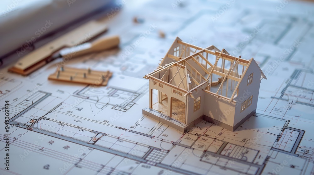 Poster step-by-step guide to planning a building construction project from inception to completion.