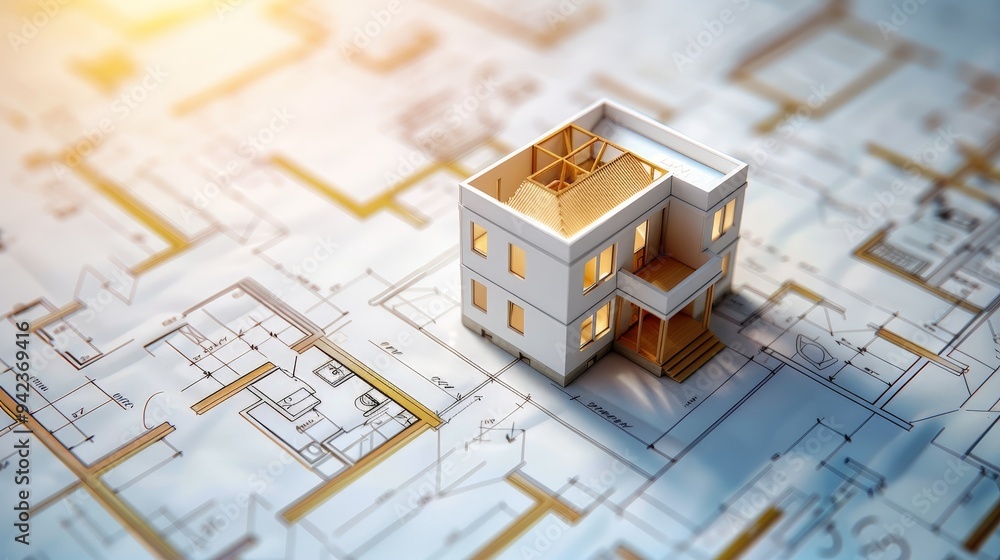 Poster step-by-step guide to planning a building construction project from inception to completion.