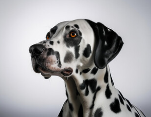 Artistic Dalmatian Dog Illustration Iconic Black Spotted Canine Portrait with Expressive Details
