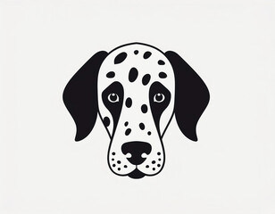 Artistic Dalmatian Dog Illustration Iconic Black Spotted Canine Portrait with Expressive Details