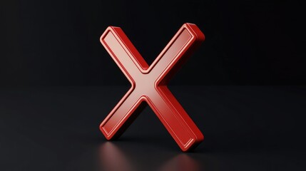 Obraz premium X in Red Letter on Surface