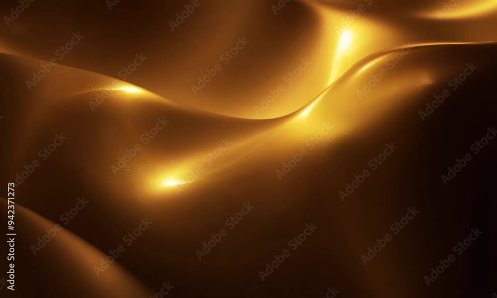 Poster captivating golden waves shimmering under soft light, creating an artistic display of curves in a tr