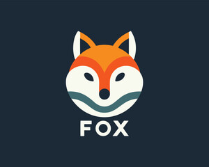 Fox head logo design template