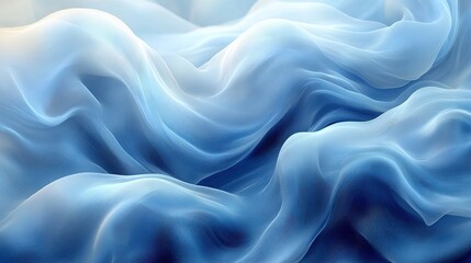 Obraz premium Smooth, flowing lines define abstract blue swirls.