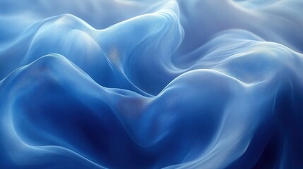 Fototapeta premium Smooth, flowing lines define abstract blue swirls.