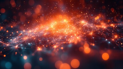 A complex web of connections showcases an abstract digital network illustration.