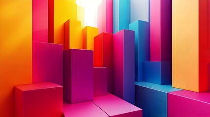 Abstract Colorful Geometric Shapes Background