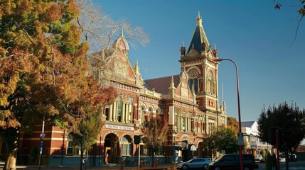 Obraz premium The historic town hall, an iconic building representing local government and civic pride.