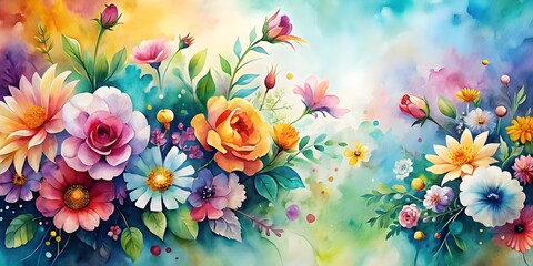elegant watercolor flower pattern for background use