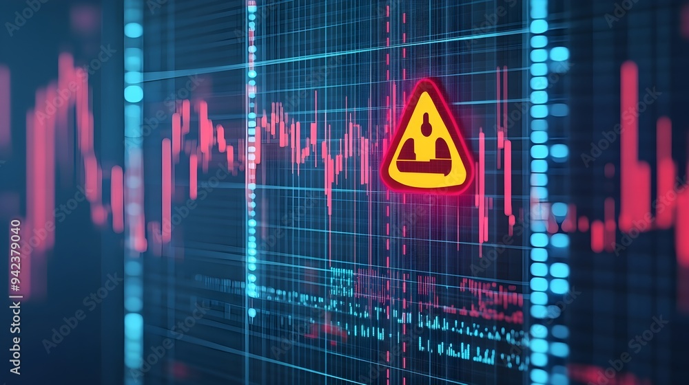 Poster cyber security alert on digital screen with data