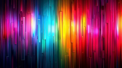 Abstract Colorful Geometric Pattern with Vertical Lines and Rectangles