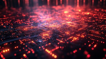 A quantum computing system with AI features dominates this technology background.