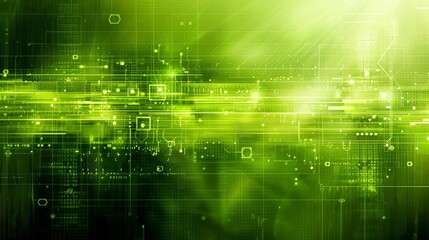 Obraz premium Abstract Digital Green Circuit Board Background