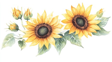 A clipart style watercolor illustration of a Pumpkin patch with various sizes of pumpkins, The background must be plain white to emphasize the illustration