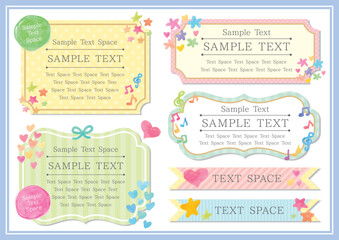 水彩風のかわいいあしらい付きフレーム6点セット