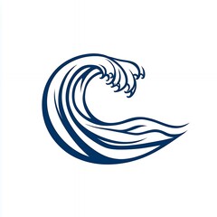 Fototapeta premium A stylized wave design, representing movement and fluidity in a minimalist style.