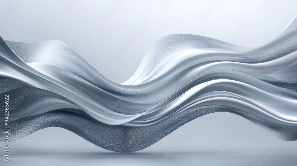 Poster abstract design featuring wavy lines on a silver background, ideal for use in graphic designs, illus