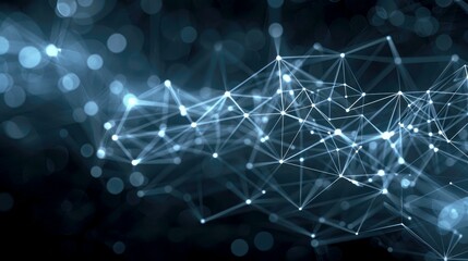 Abstract Network of Interconnected Glowing Points