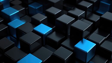 Fototapeta premium Blue Cube Abstract Background