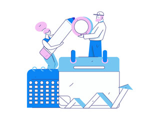 Check-in character flat vector concept operation hand-drawn illustration
