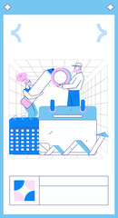 Check-in character flat vector concept operation hand-drawn illustration
