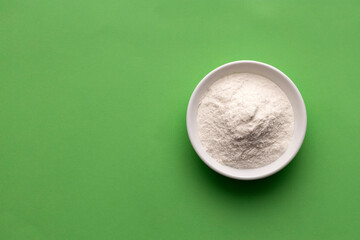 Baking soda - Crystalline solid compound in the bowl