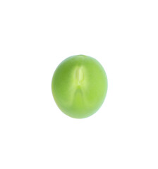 One fresh green pea isolated on white