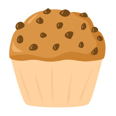 muffin with chocolate illustration