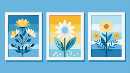Flower portrait frame for wall design interior